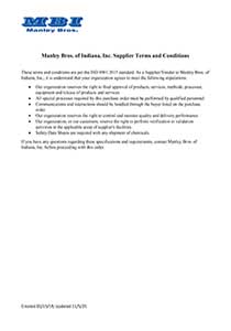 Manley Bros, Inc supplier terms and conditions thumbnail image of document
